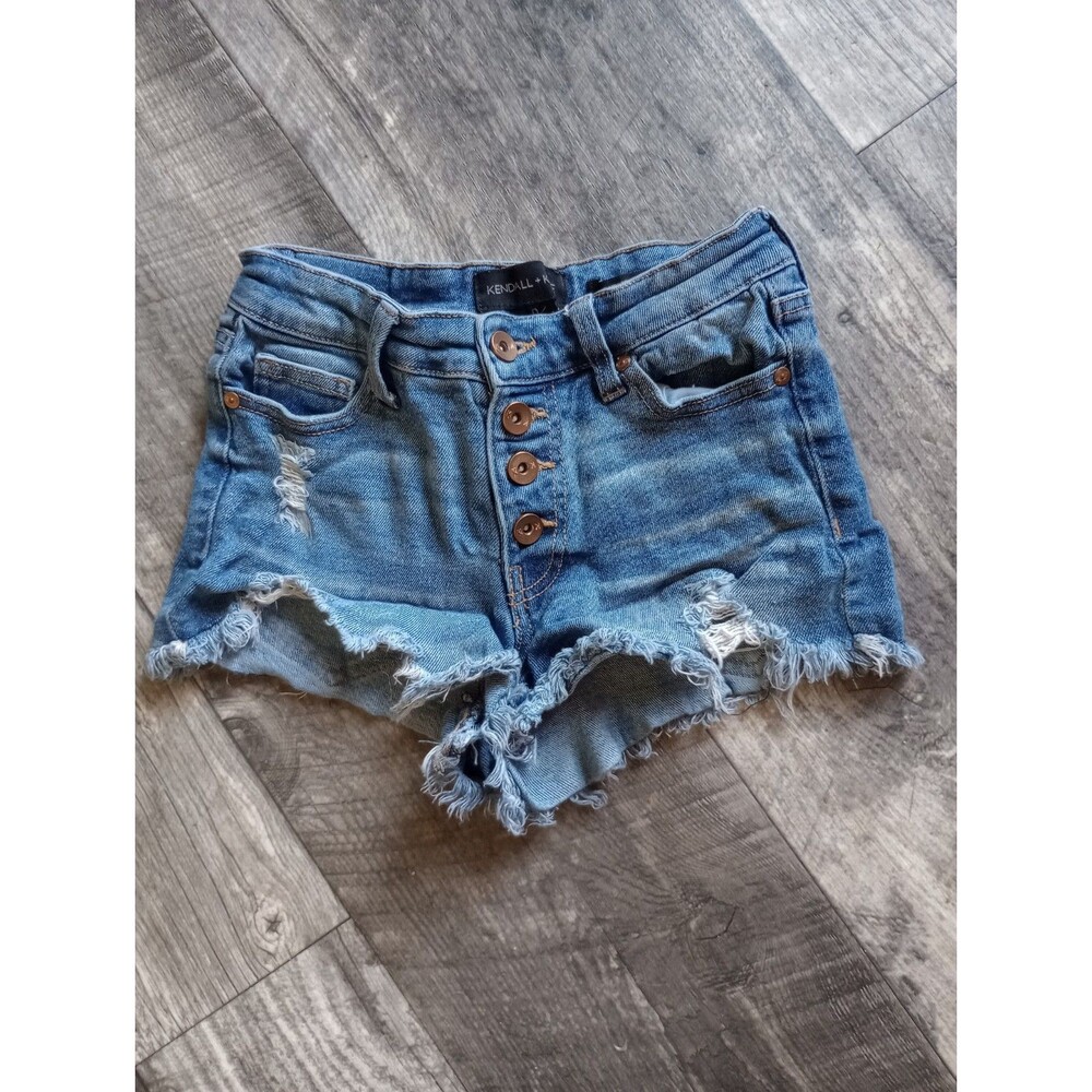 Kendall &Kyle Women's 0 The Hipster Short  Destroyed Jean Shorts